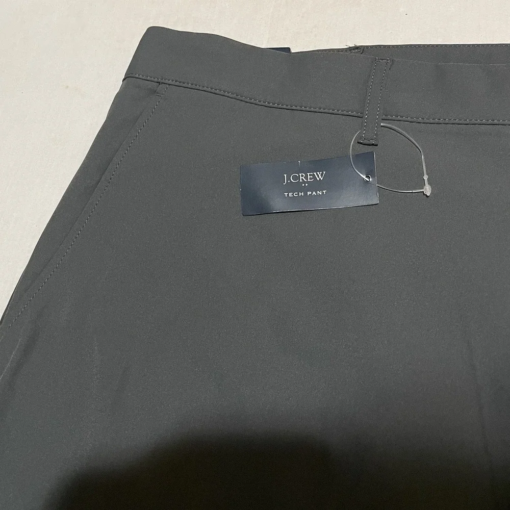 J.Crew Flex Tech Pants Mens 40 X 32 Slim Straight Fit Gray Moisture Wicking NEW